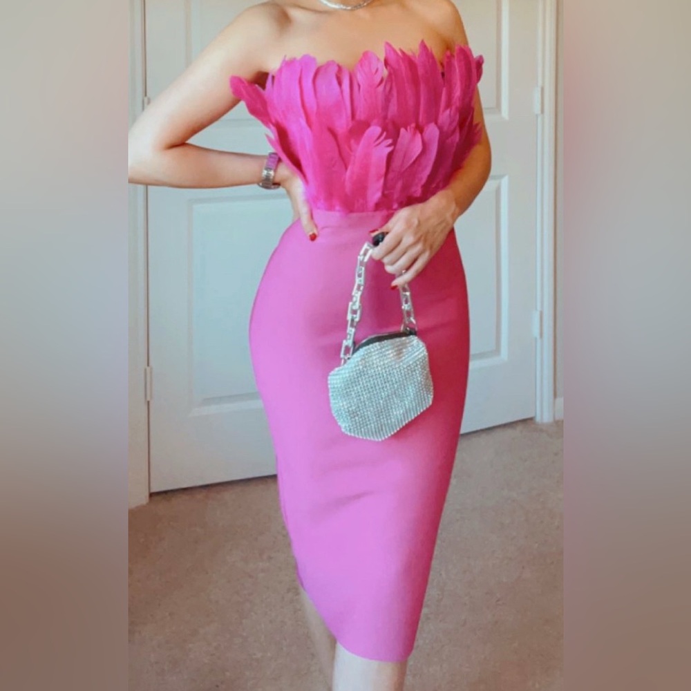 Pink Feather Dress